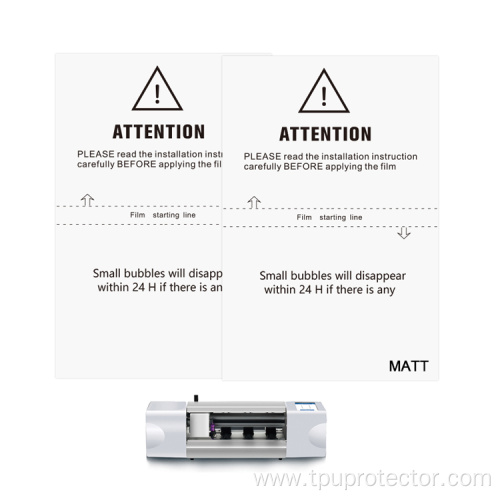 Matt TPU Hydrogel Screen Protector For Cutting Machine